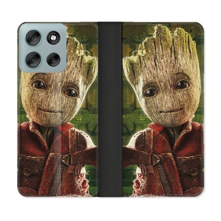 Housse cuir portefeuille Pour Motorola G56 5G Groot Vert