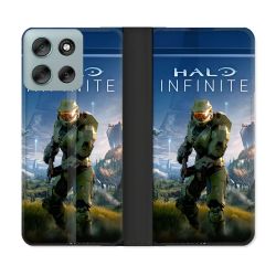 Housse cuir portefeuille Pour Motorola G56 5G Halo