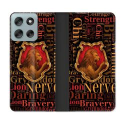 Housse cuir portefeuille Pour Motorola G56 5G Harry Potter Griffondor