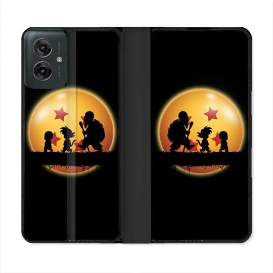 Housse cuir portefeuille Pour Motorola G55 5G Manga Dragon Ball Vintage