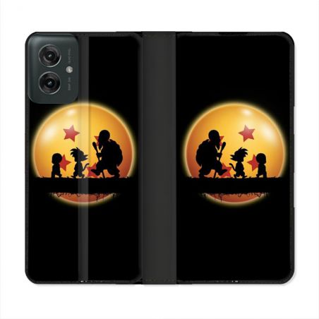 Housse cuir portefeuille Pour Motorola G55 5G Manga Dragon Ball Vintage