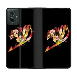 Housse cuir portefeuille Pour Motorola G55 5G Manga Fairy Tail Logo Noir