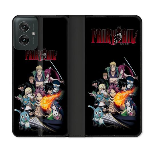Housse cuir portefeuille Pour Motorola G55 5G Manga Fairy Tail Logo Team