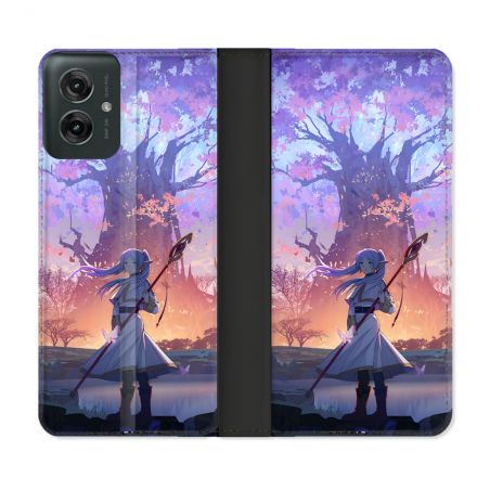 Housse cuir portefeuille Pour Motorola G55 5G Manga Frieren