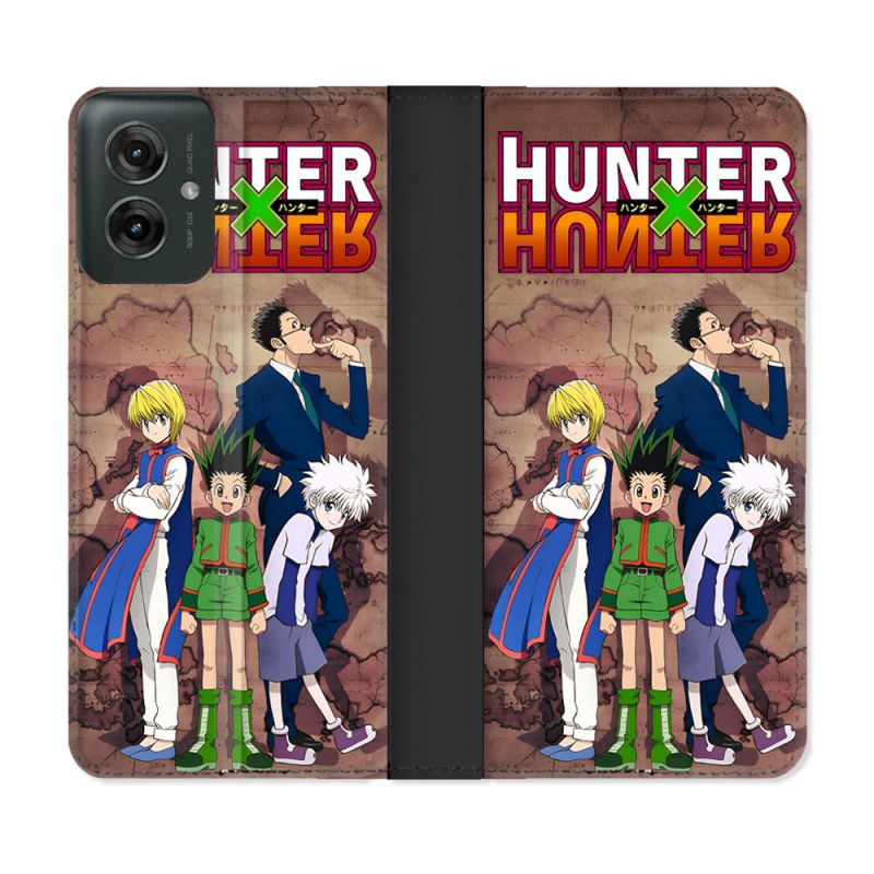 Housse cuir portefeuille Pour Motorola G55 5G Manga Hunter X Hunter Vintage