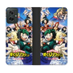 Housse cuir portefeuille Pour Motorola G55 5G Manga My Hero Academia Affiche