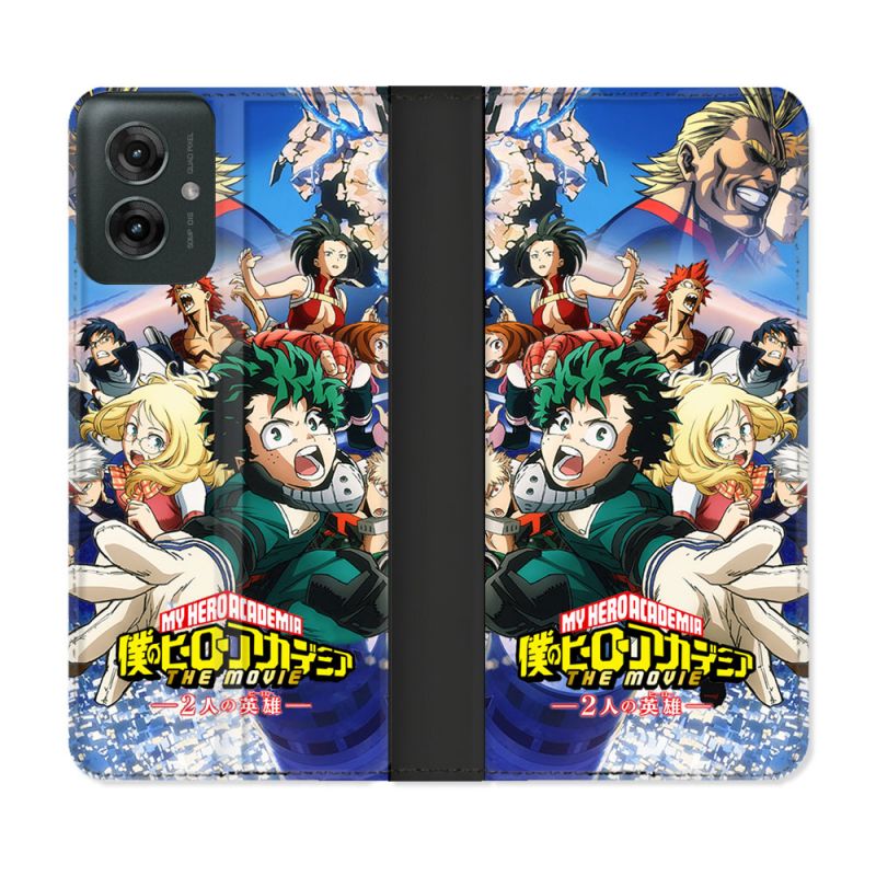 Housse cuir portefeuille Pour Motorola G55 5G Manga My Hero Academia Affiche