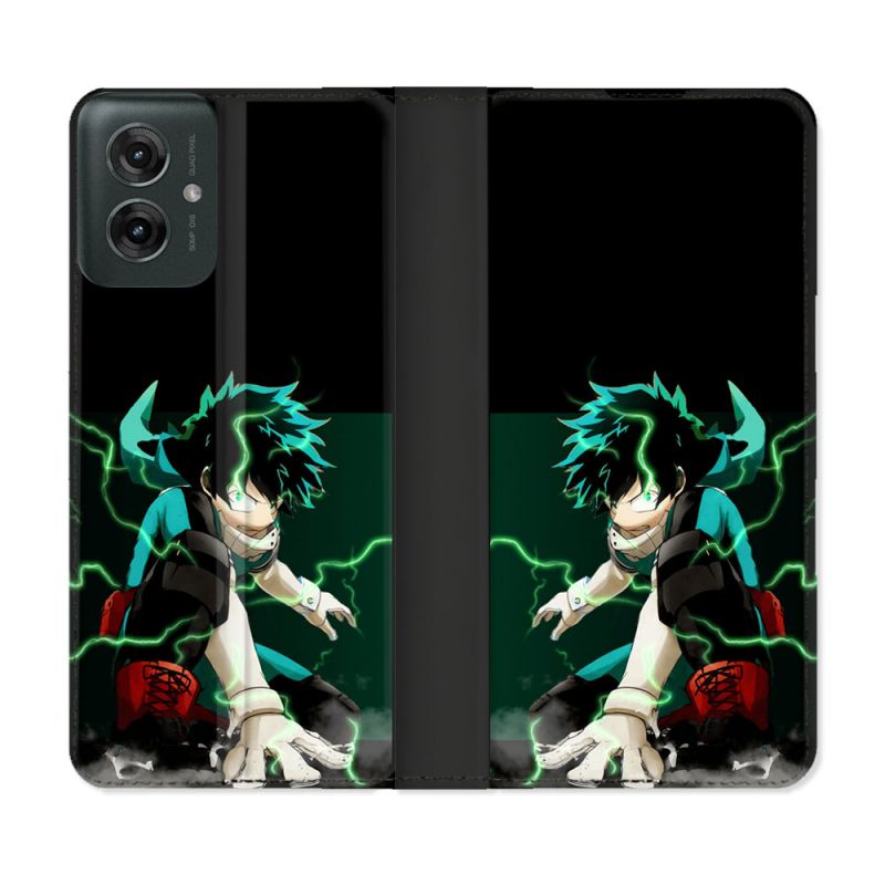 Housse cuir portefeuille Pour Motorola G55 5G Manga My Hero Academia Deku