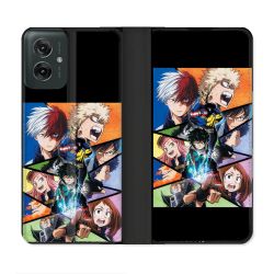 Housse cuir portefeuille Pour Motorola G55 5G Manga My Hero Academia Noir