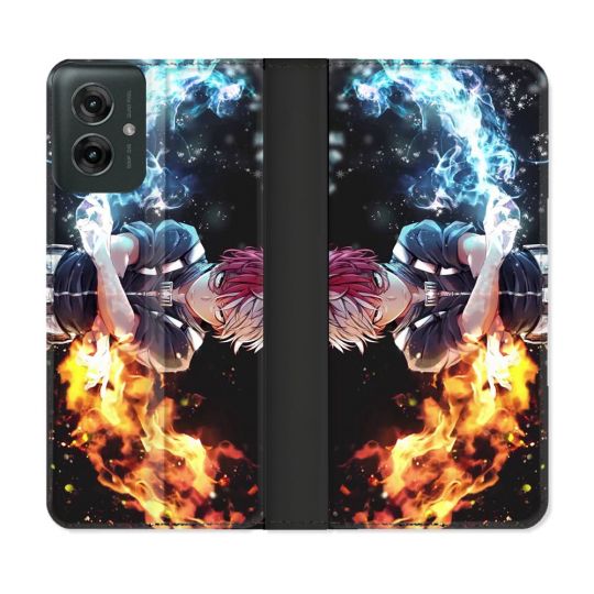 Housse cuir portefeuille Pour Motorola G55 5G Manga My Hero Academia Shoto