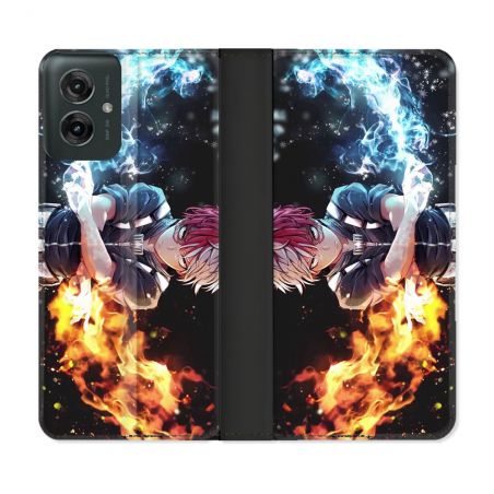 Housse cuir portefeuille Pour Motorola G55 5G Manga My Hero Academia Shoto