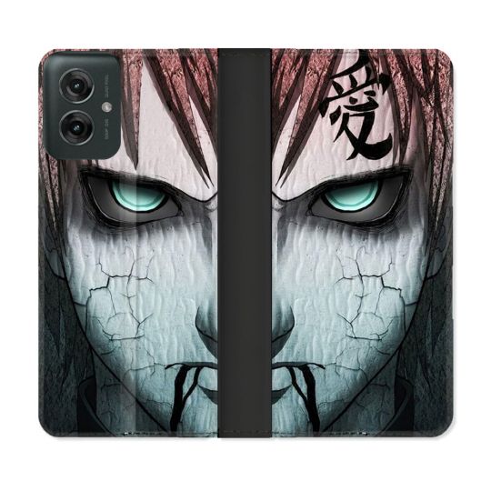 Housse cuir portefeuille Pour Motorola G55 5G Manga Naruto Gaara
