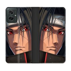 Housse cuir portefeuille Pour Motorola G55 5G Manga Naruto Itachi Visage