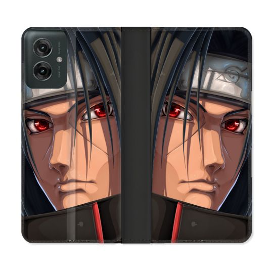 Housse cuir portefeuille Pour Motorola G55 5G Manga Naruto Itachi Visage
