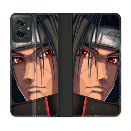 Housse cuir portefeuille Pour Motorola G55 5G Manga Naruto Itachi Visage