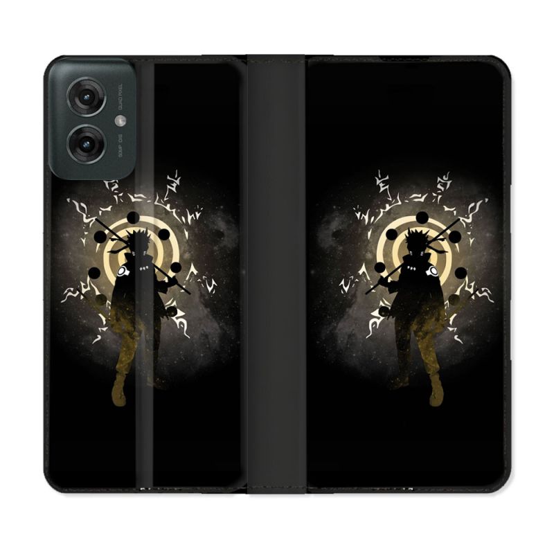 Housse cuir portefeuille Pour Motorola G55 5G Manga Naruto Sage