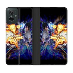 Housse cuir portefeuille Pour Motorola G55 5G Manga Naruto VS
