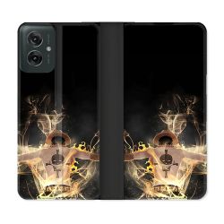 Housse cuir portefeuille Pour Motorola G55 5G Manga One Piece Ace Noir