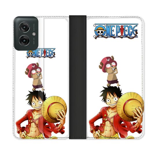 Housse cuir portefeuille Pour Motorola G55 5G Manga One Piece Chopper