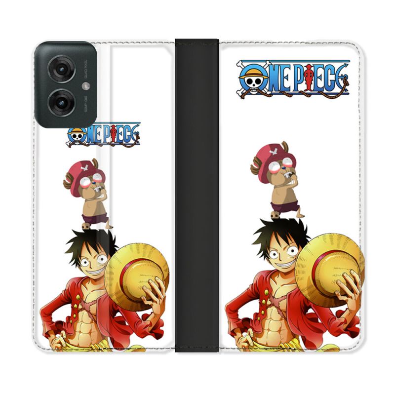 Housse cuir portefeuille Pour Motorola G55 5G Manga One Piece Chopper