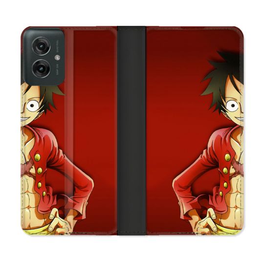 Housse cuir portefeuille Pour Motorola G55 5G Manga One Piece Luffy