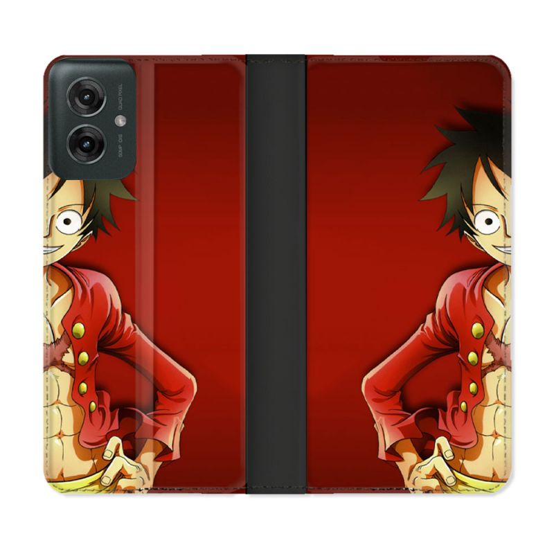 Housse cuir portefeuille Pour Motorola G55 5G Manga One Piece Luffy