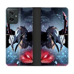 Housse cuir portefeuille Pour Motorola G55 5G Manga Solo Leveling Sung Epee