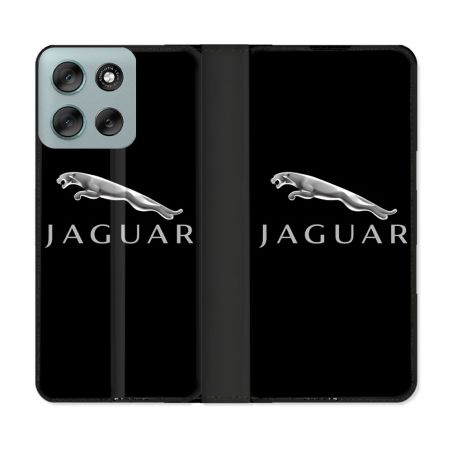 Housse cuir portefeuille Pour Motorola G56 5G Jaguar