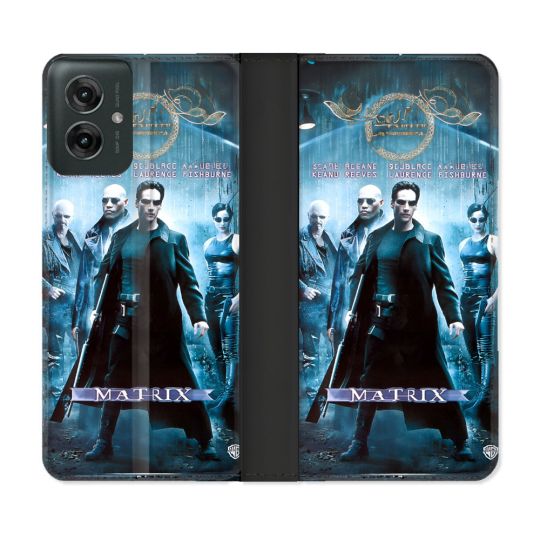 Housse cuir portefeuille Pour Motorola G55 5G Matrix Affiche