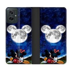 Housse cuir portefeuille Pour Motorola G55 5G Mickey Minnie
