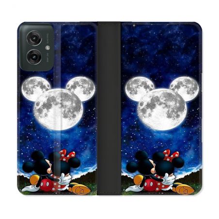 Housse cuir portefeuille Pour Motorola G55 5G Mickey Minnie
