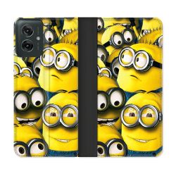 Housse cuir portefeuille Pour Motorola G55 5G Minions Groupe