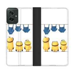 Housse cuir portefeuille Pour Motorola G55 5G Minions Nus
