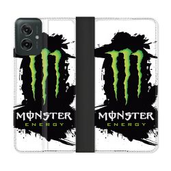 Housse cuir portefeuille Pour Motorola G55 5G Monster Energy Tache