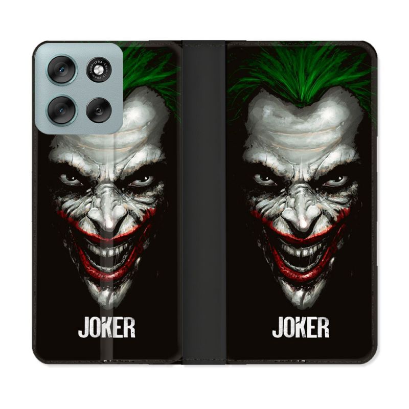 Housse cuir portefeuille Pour Motorola G56 5G Joker Noir