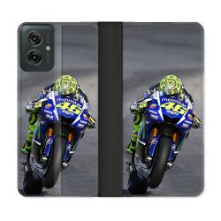 Housse cuir portefeuille Pour Motorola G55 5G Moto Course GP Wheeling 46