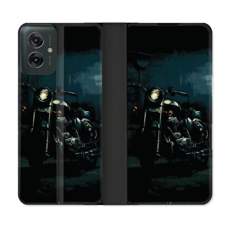 Housse cuir portefeuille Pour Motorola G55 5G Moto Harley Vintage