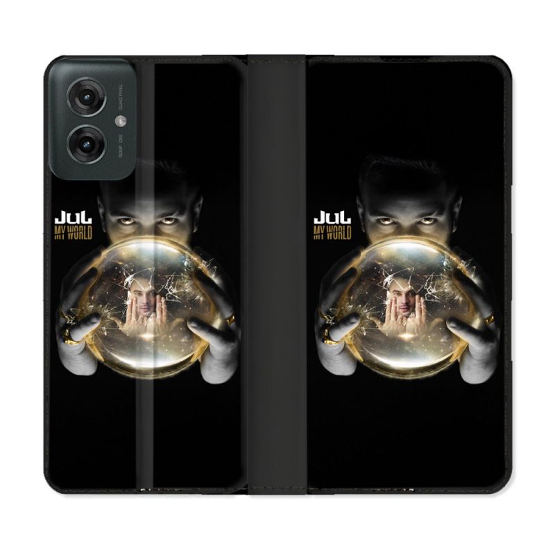Housse cuir portefeuille Pour Motorola G55 5G Musique Jul Affiche