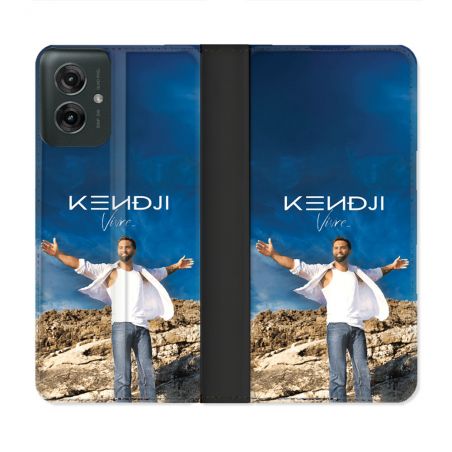 Housse cuir portefeuille Pour Motorola G55 5G Musique Kendji