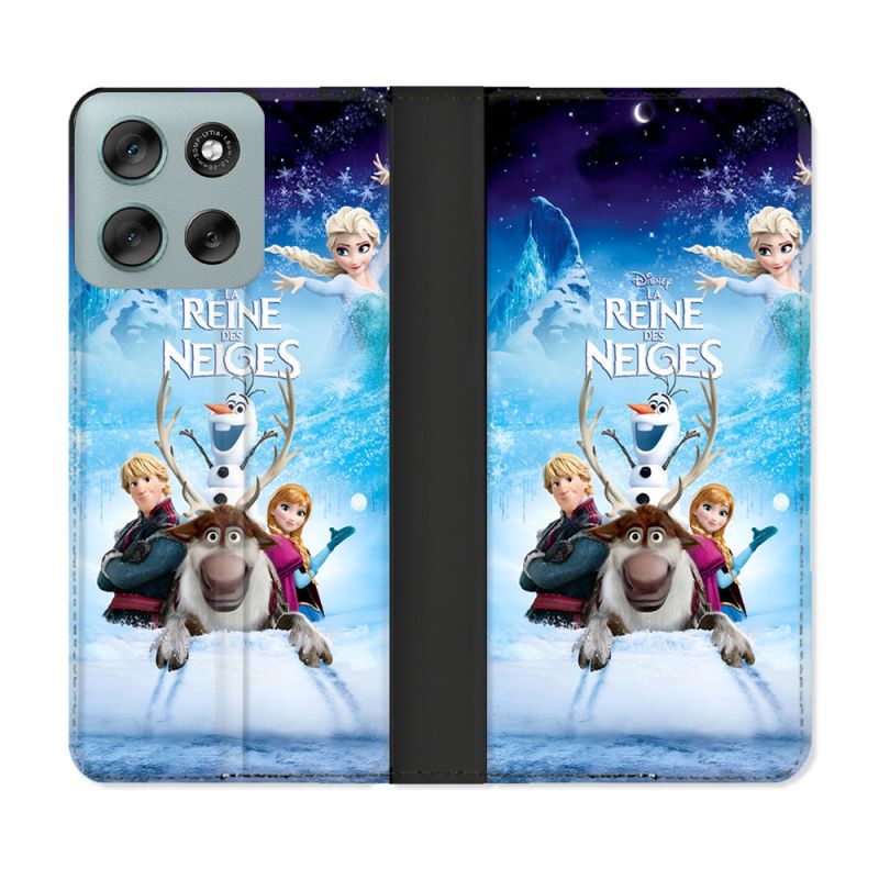 Housse cuir portefeuille Pour Motorola G56 5G La Reine Des Neiges