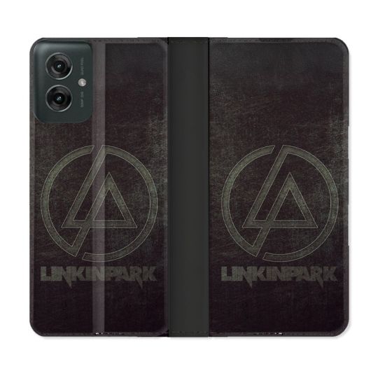 Housse cuir portefeuille Pour Motorola G55 5G Musique Rock Linkin Park