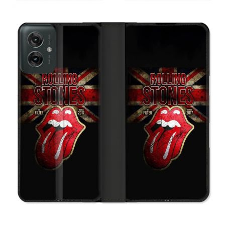 Housse cuir portefeuille Pour Motorola G55 5G Musique Rolling Stones