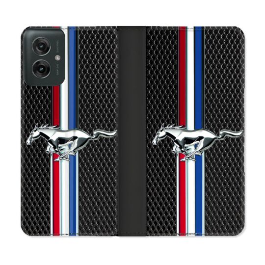 Housse cuir portefeuille Pour Motorola G55 5G Mustang