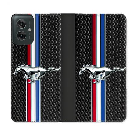 Housse cuir portefeuille Pour Motorola G55 5G Mustang