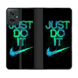 Housse cuir portefeuille Pour Motorola G55 5G Nike Just Do It