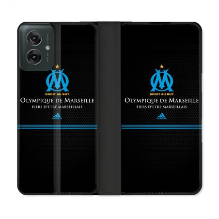 Housse cuir portefeuille Pour Motorola G55 5G Olympique Marseille OM Fier etre Marseillais