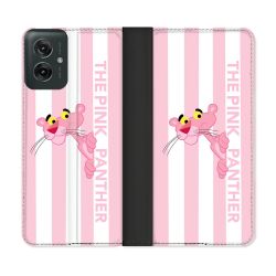 Housse cuir portefeuille Pour Motorola G55 5G Panthere Rose