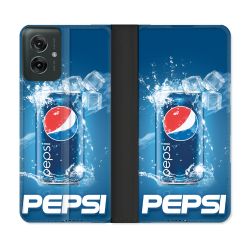 Housse cuir portefeuille Pour Motorola G55 5G Pepsi