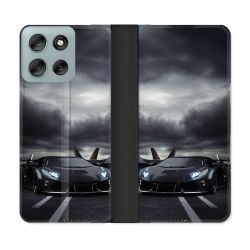 Housse cuir portefeuille Pour Motorola G56 5G Lamborghini Avion