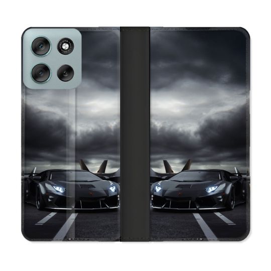 Housse cuir portefeuille Pour Motorola G56 5G Lamborghini Avion